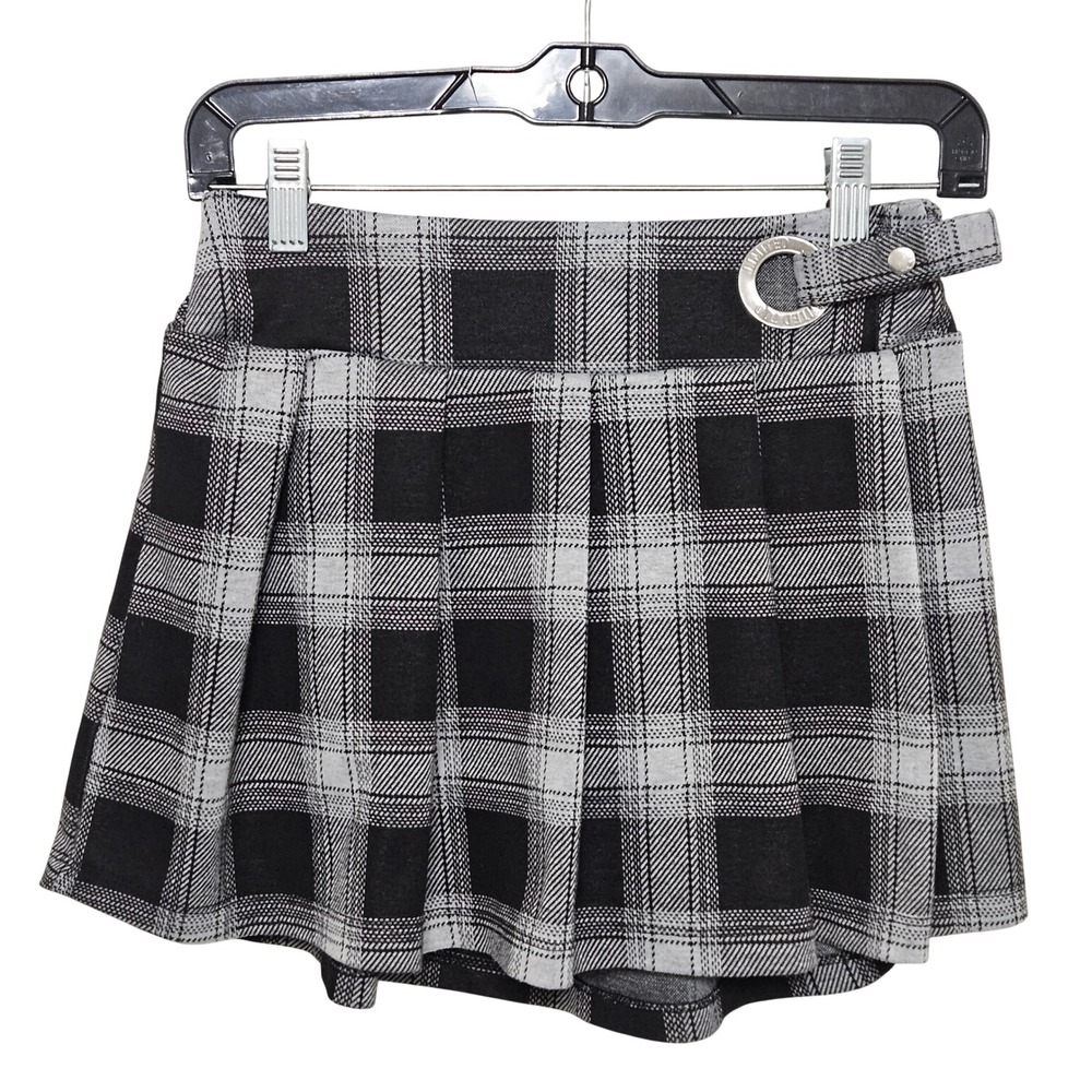 Limited Too Black Plaid Skort Girls Large 12 14 Preppy Y2K Revival Punk Grunge